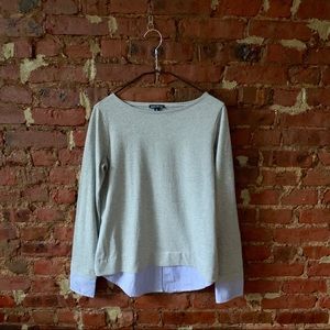 J.Crew pinstripe hem shirt